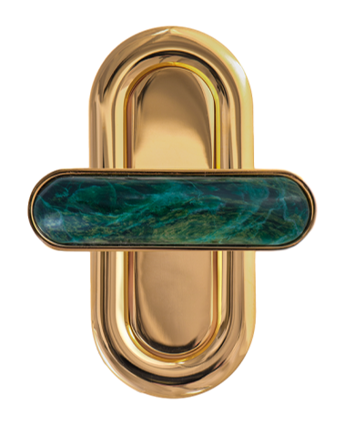 Turn lock for bag with cabochon African jade | MMC COLOMBO