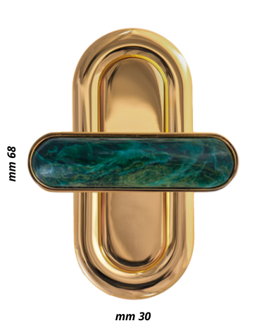 Turn lock for bag with cabochon African jade | MMC COLOMBO