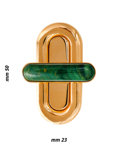 Turn lock for bag with cabochon African jade | MMC COLOMBO