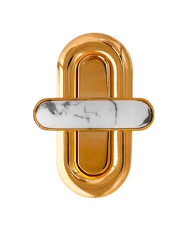 Turn lock for bag with cabochon white howlite | MMC COLOMBO