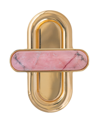 Turn lock for bag with cabochon rhodonite | MMC COLOMBO