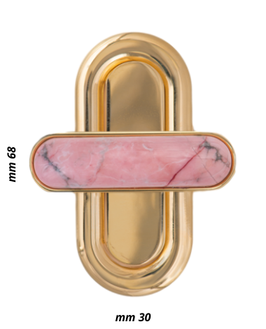 Turn lock for bag with cabochon rhodonite | MMC COLOMBO