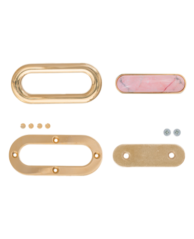 Turn lock for bag with cabochon rhodonite | MMC COLOMBO