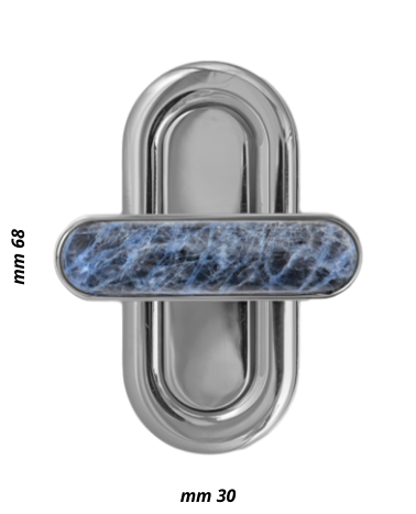 Turn lock for bag with cabochon sodalite | MMC COLOMBO