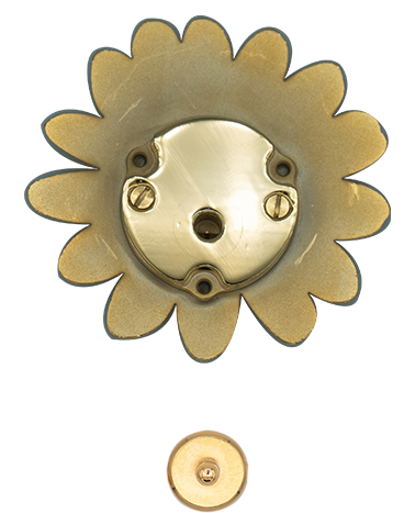 Margherita flower closure in solid brass for leather bags | MMC COLOMBO