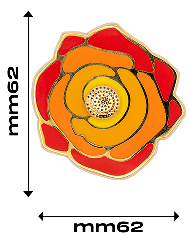 Rosa flower closure in solid brass for leather bags | MMC COLOMBO