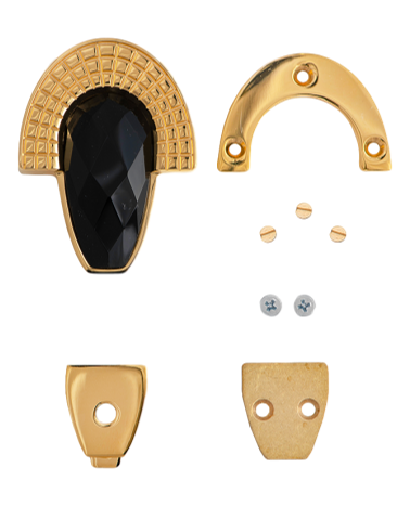 Closure for handbag with faceted onyx | MMC COLOMBO