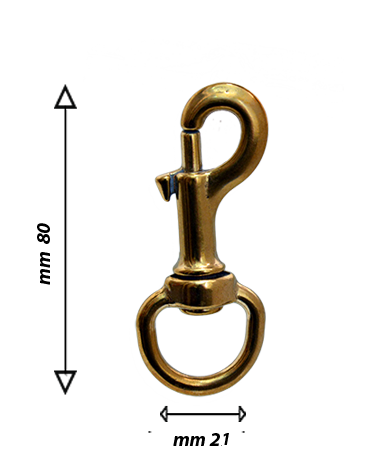 Brass snap hook for dog leashes and leather goods | MMC COLOMBO