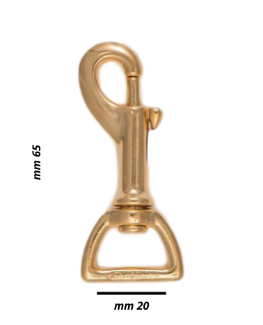 Brass snap hook for dog leashes and leather goods | MMC COLOMBO
