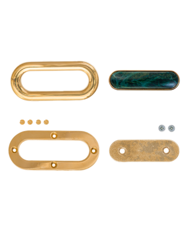 Turn lock for bag with cabochon African jade | MMC COLOMBO