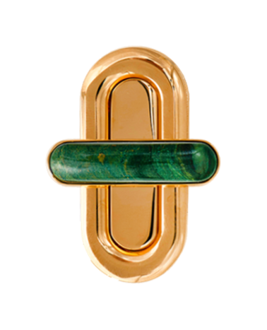 Turn lock for bag with cabochon African jade | MMC COLOMBO