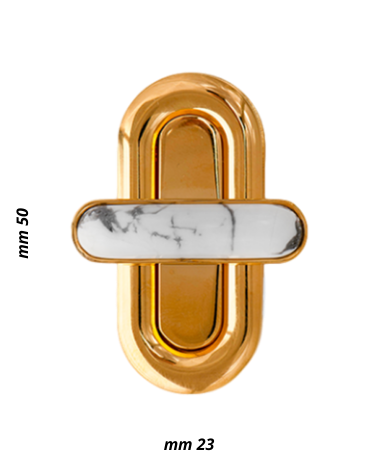 Turn lock for bag with cabochon white howlite | MMC COLOMBO