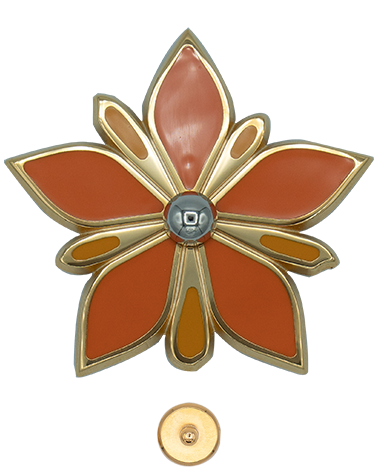 Lotus flower closure in solid brass for leather bags | MMC COLOMBO