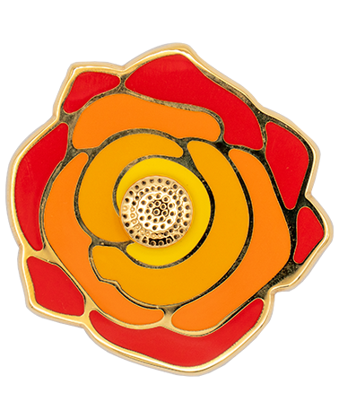Rosa flower closure in solid brass for leather bags | MMC COLOMBO