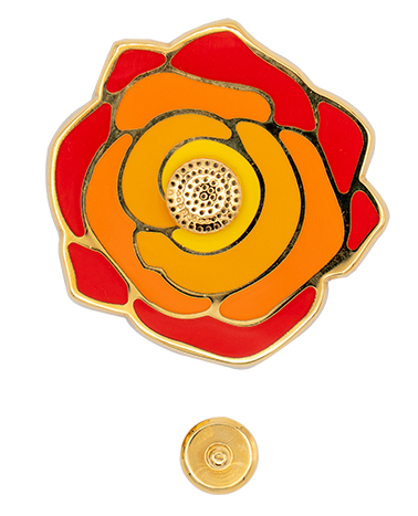 Rosa flower closure in solid brass for leather bags | MMC COLOMBO