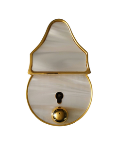 Key lock for handbag with resin white mother of pearl | MMC COLOMBO