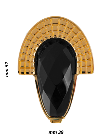 Closure for handbag with faceted onyx | MMC COLOMBO
