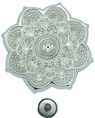 Mandala design closure in solid brass for leather bags | MMC COLOMBO